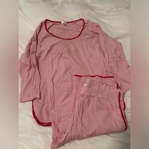 Lake Pajamas Classic Red Long Sleeve Pant Set